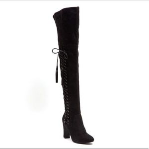 NWOB Broadway  Ninety Union black suede  boots